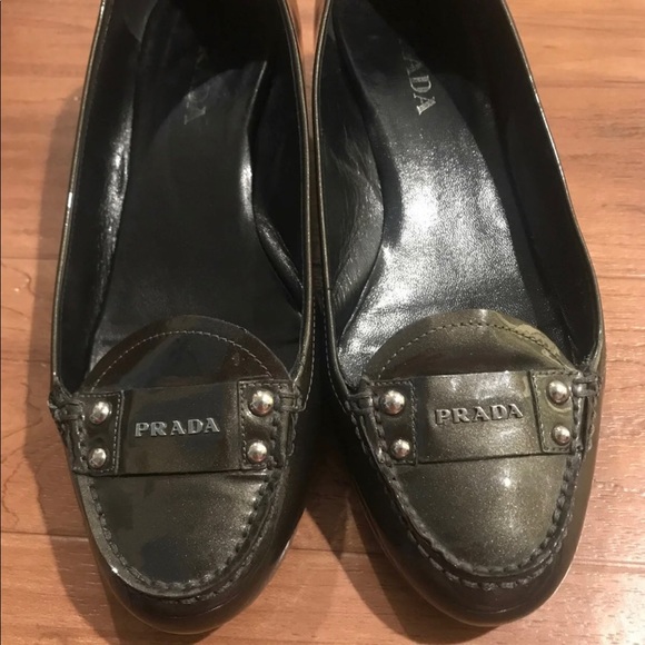 Prada Olive Green Kitten Heels - Picture 2 of 8